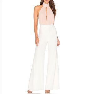 Misha Collection White Silk Wide Leg Pant